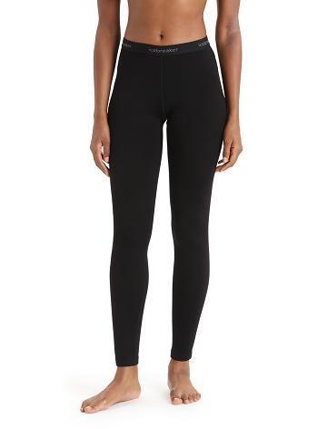 Women's Icebreaker Merino 260 Tech Thermal Leggings Black | CA 1394MQZA